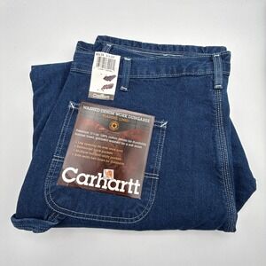 Carhartt Flannel Lined Work Dungaree Denim Jeans B14 DST Mens 40X34 NWT NOS